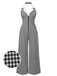 Tuta lunga plaid scollo all'americana nero anni '40