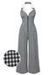 Tuta lunga plaid scollo all'americana nero anni '40