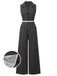 Tuta lunga scollo a V e revers in pizzo patchwork anni '40