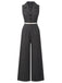 Tuta lunga scollo a V e revers in pizzo patchwork anni '40