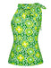Top senza maniche floreale collo verde anni '60