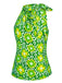 Top senza maniche floreale collo verde anni '60