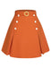 2PCS Top floreale scollo a cravatta e gonna bottoni verde anni '60