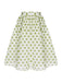 2PCS Camicia con bottoni e gonna a pois verde anni '40