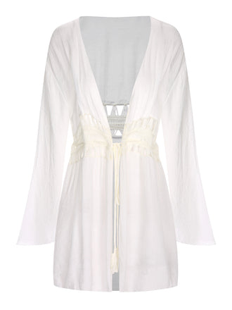 Copricostume bianco con vita cava anni '60