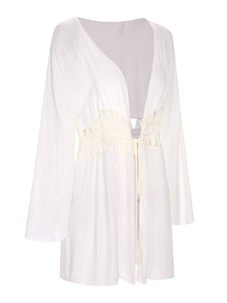 Copricostume bianco con vita cava anni '60
