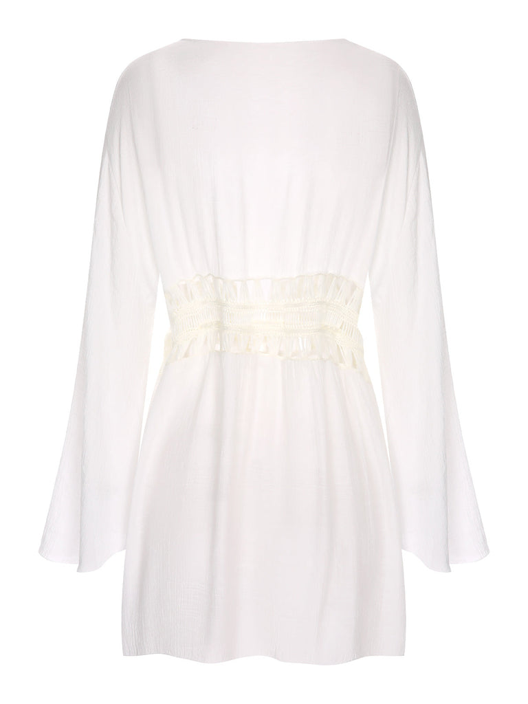 Copricostume bianco con vita cava anni '60