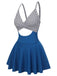Costumi intero con gonna a righe multicolore anni '30