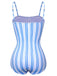 Costumi intero a righe spalline sottili blu anni '30