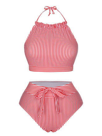 Costumi con nodo a righe rosso e bianco anni '30