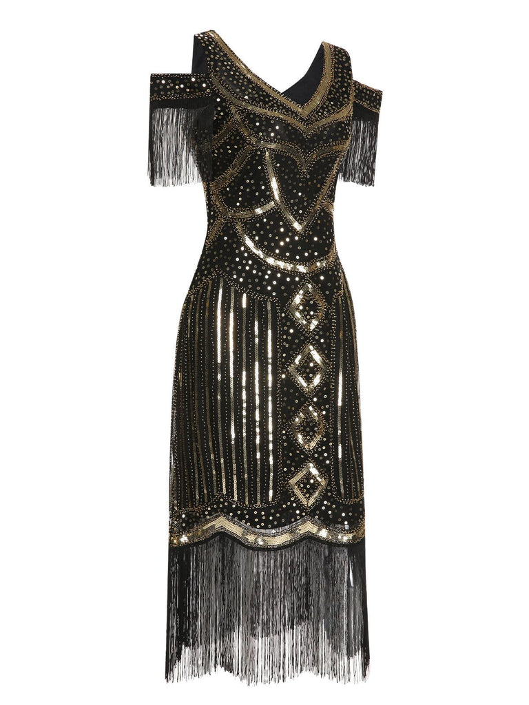 Abito Gatsby nappe perline paillettes anni '20