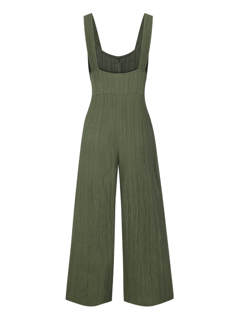 Tuta lunga ampia plissettato verde militare anni '30