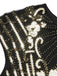 Abito nero maniche a cappuccio nappe paillettes anni '20