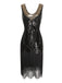 Abito scollo a V nappe in paillettes anni '20