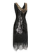 Abito scollo a V nappe in paillettes anni '20