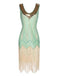 Abito scollo a V nappe in paillettes anni '20