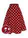 Gonna a ruota a pois rosso anni '50