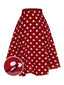 Gonna a ruota a pois rosso anni '50