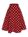Gonna a ruota a pois rosso anni '50