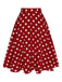 Gonna a ruota a pois rosso anni '50