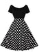 Abito a pois a maniche corte con patchwork anni '50