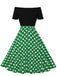 Abito a pois a maniche corte con patchwork anni '50