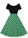 Abito a pois a maniche corte con patchwork anni '50