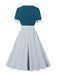 Abito a pois fiocco e scollo quadrato anni '50