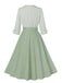 Abito con cintura arrotolabile plaid grigio verde pisello anni '50