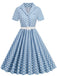 Abito con cintura e revers a pois anni '50