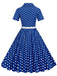Abito con cintura e revers a pois anni '50