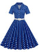 Abito con cintura e revers a pois anni '50