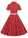 Abito con cintura e revers a pois anni '50