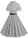Abito con cintura e revers a pois anni '50