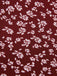 Abito fiori a fiorellini con scollo a V bordeaux anni '40
