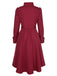 Cappotto con bottoni e collo alto in tinta unita anni '50