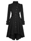 Cappotto con bottoni e collo alto in tinta unita anni '50
