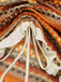 Abito in maglia coulisse bohémien multicolore anni '60