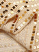 Abito con paillettes e scollo a V profondo beige anni '70