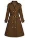Trench con revers abbottonato color caffè anni '50