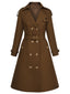 Trench con revers abbottonato color caffè anni '50