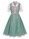 2PCS Top e abito a quadri e grembiule Oktoberfest anni '50