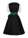 2PCS Top bianco e abito nero e grembiule verde Oktoberfest anni '50