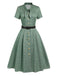 Abito piccolo plaid a quadri marrone anni '40