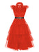 Abito in pizzo cintura Halloween rosso anni '50
