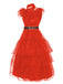 Abito in pizzo cintura Halloween rosso anni '50