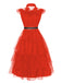 Abito in pizzo cintura Halloween rosso anni '50