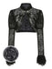 Top con fibbia in pizzo gotico di Halloween nero anni '60