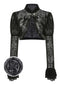 Top con fibbia in pizzo gotico di Halloween nero anni '60