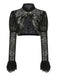 Top con fibbia in pizzo gotico di Halloween nero anni '60